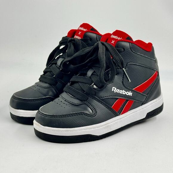 Reebok HEELYS Kids Size 13 Black Red BB4500 Mid Top Skate Shoe HES10375H EX COND - Picture 2 of 10